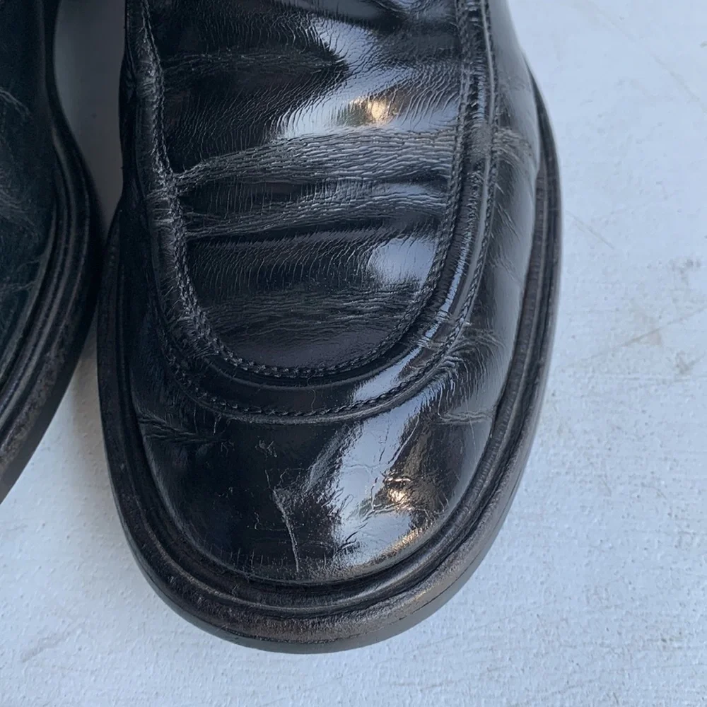 Gucci Horsebit Loafers Womens 8B Black Leather Block Heel Slip‎ On Italy Classic - Picture 10 of 17